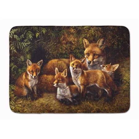 Jensendistributionservices Fox Family Foxes by Daphne Baxter Machine Washable Memory Foam Mat MI893643